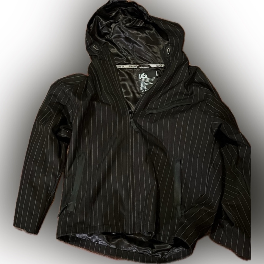 Men's Black Pinstripe Ski Jacket